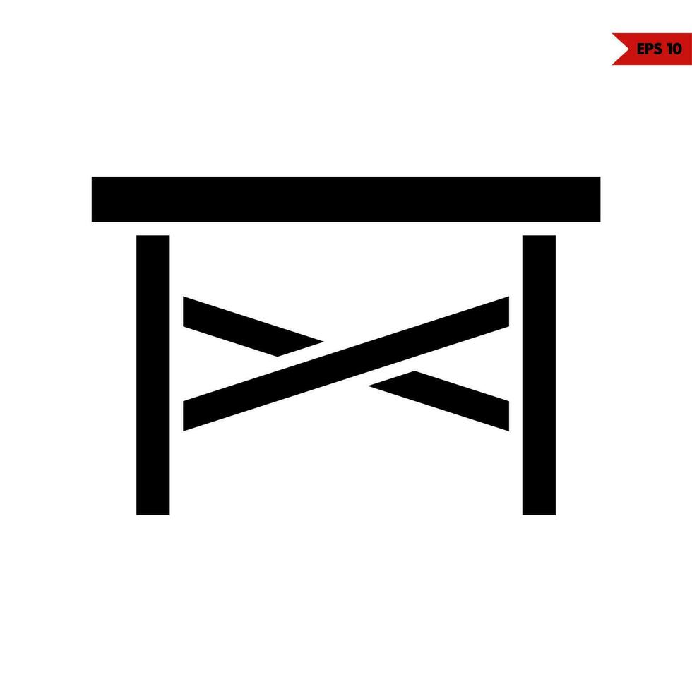 chair wood glyph icon vector