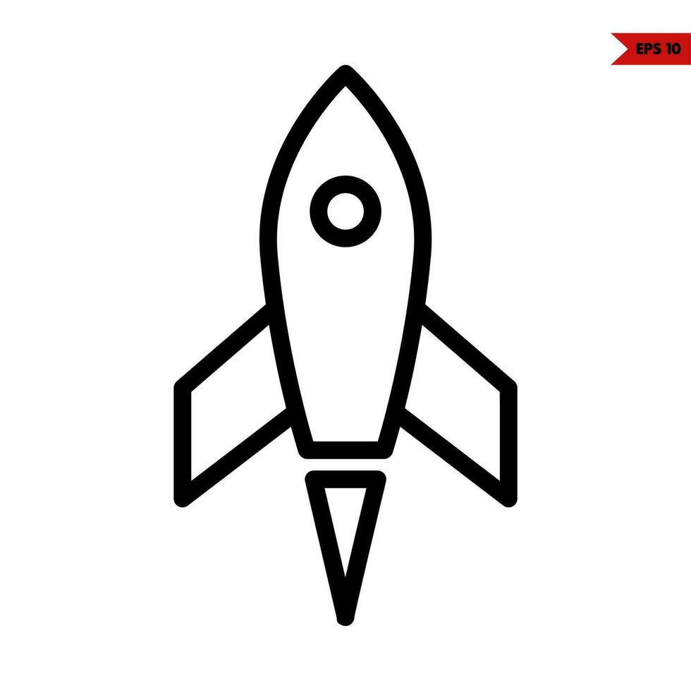 rocket line icon vector