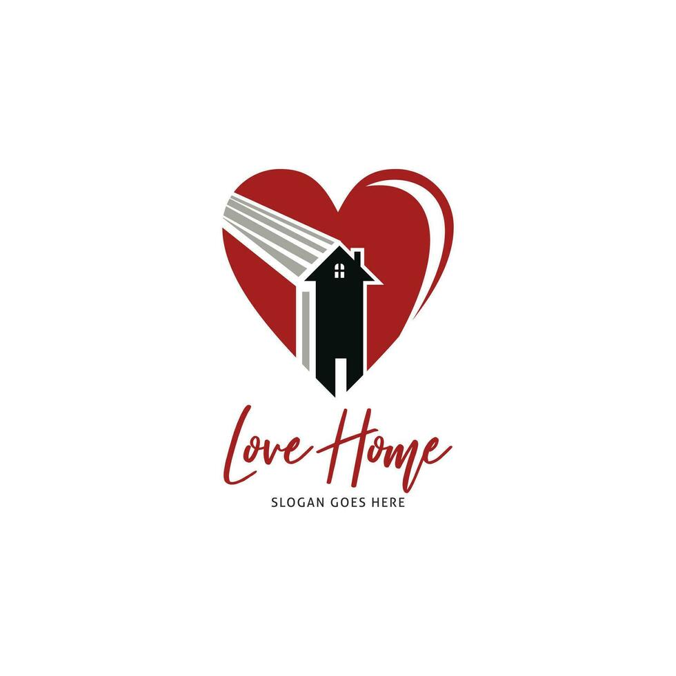Love Home Icon Vector Logo Template Illustration Design