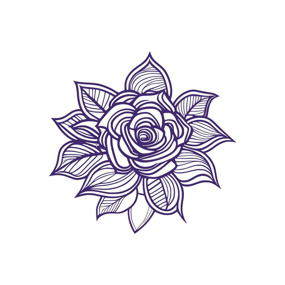 Roses hand drawn pencil sketch, coloring page, and book, Rose flower outline, illustration ink art. rose vector art.