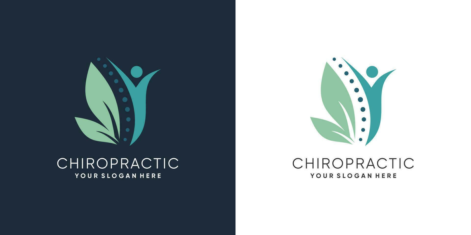 Chiropractic logo with modern abstract concept vector