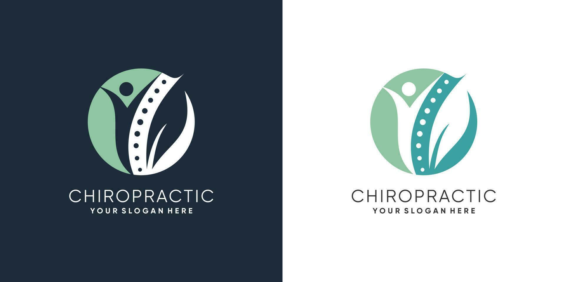 Chiropractic logo with modern abstract concept vector