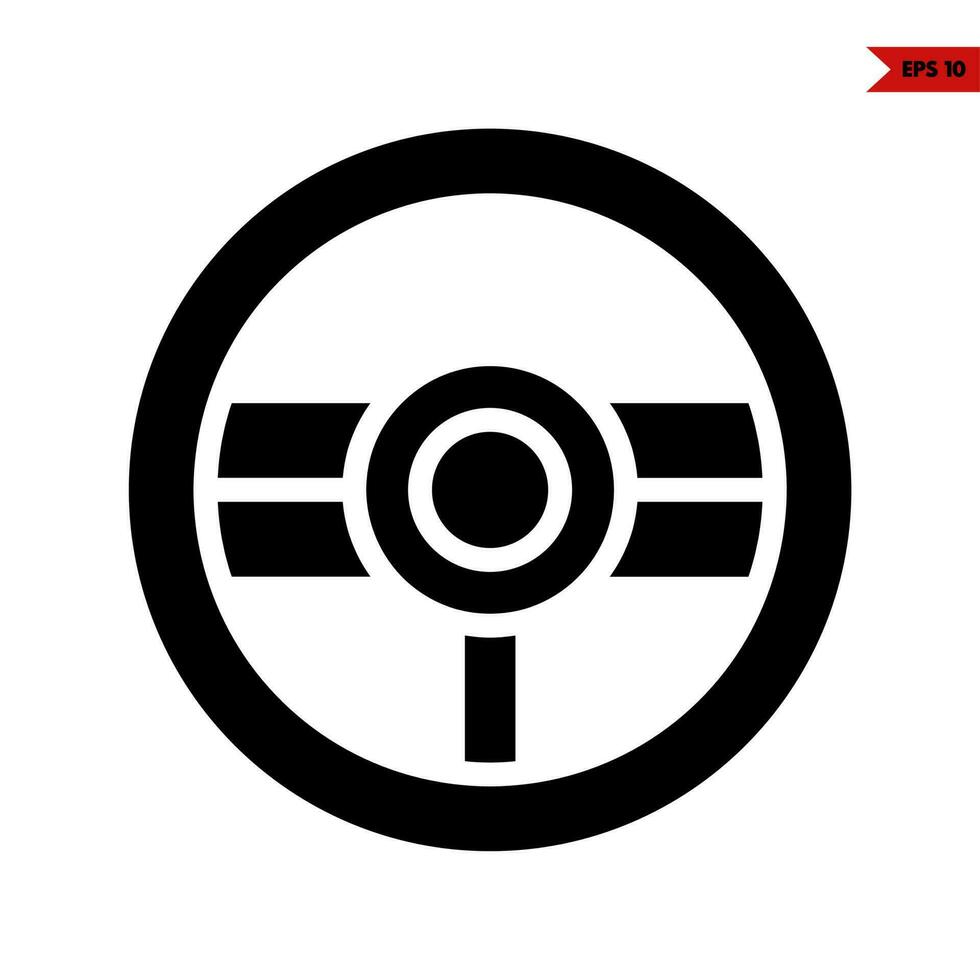 steering wheel glyph icon vector