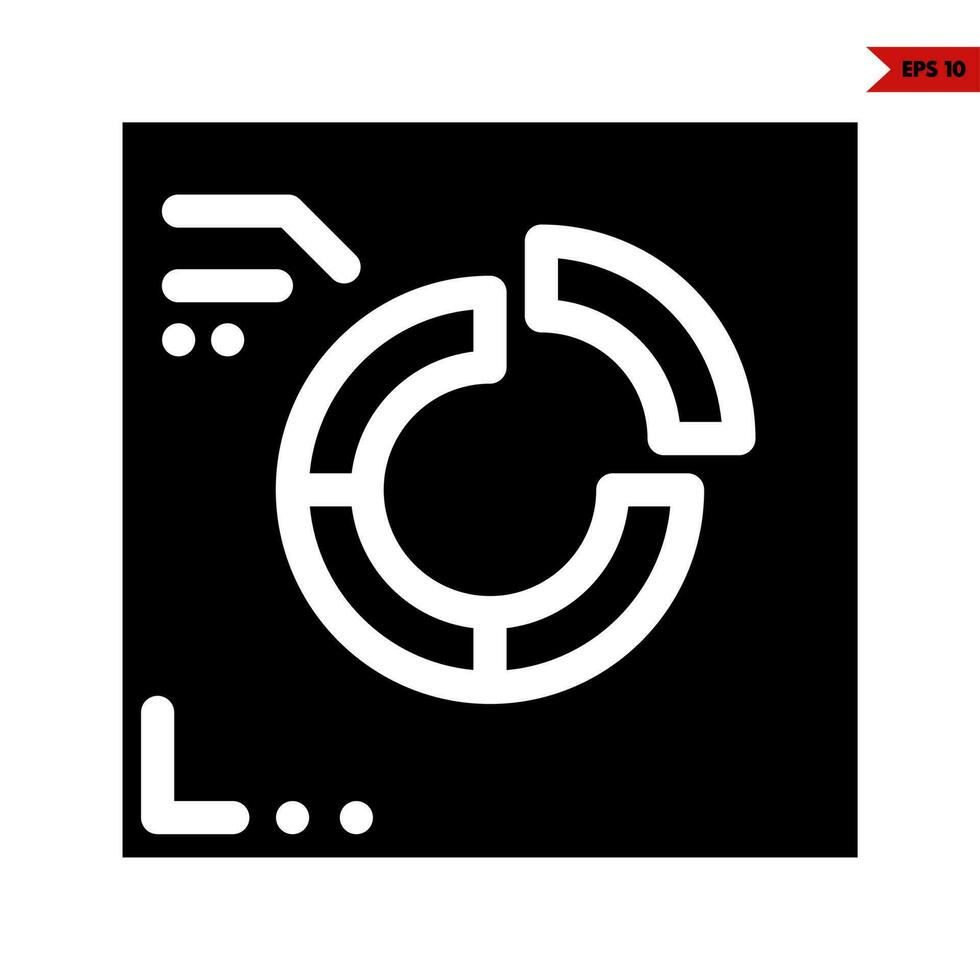 chart in frame  glyph icon vector