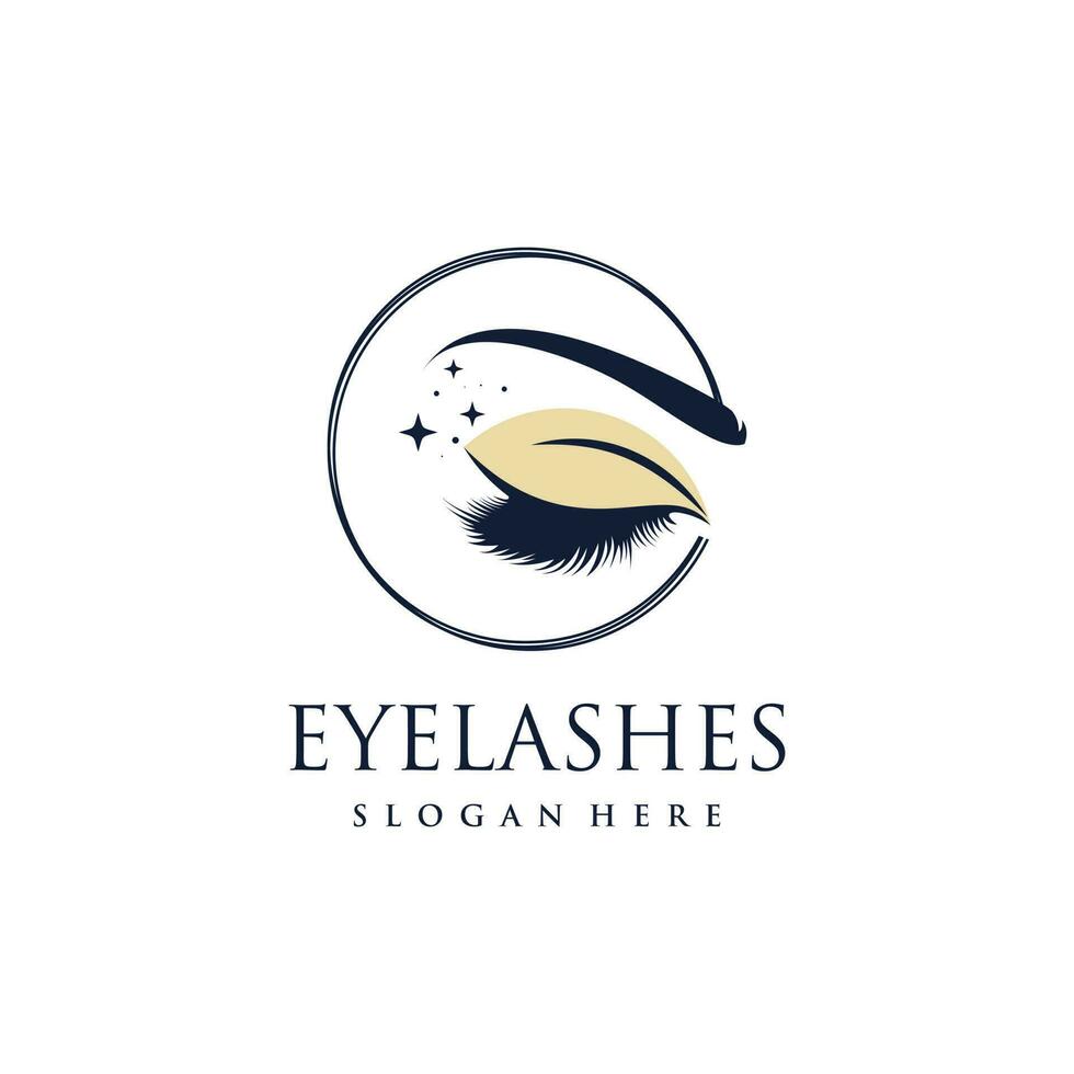 Eyelashes logo idea for beauty with modern style vector