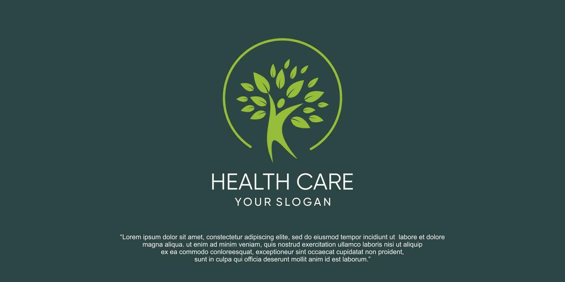 cuidado de la salud logo con moderno creativo resumen concepto vector