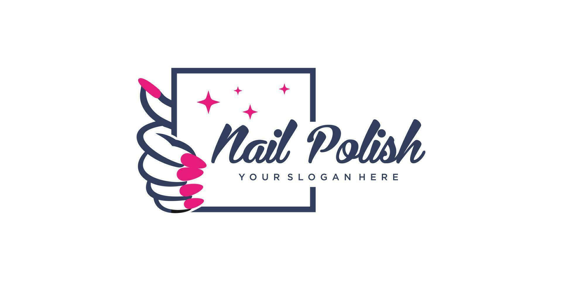Nail polish logo idea for beauty with style modern vector