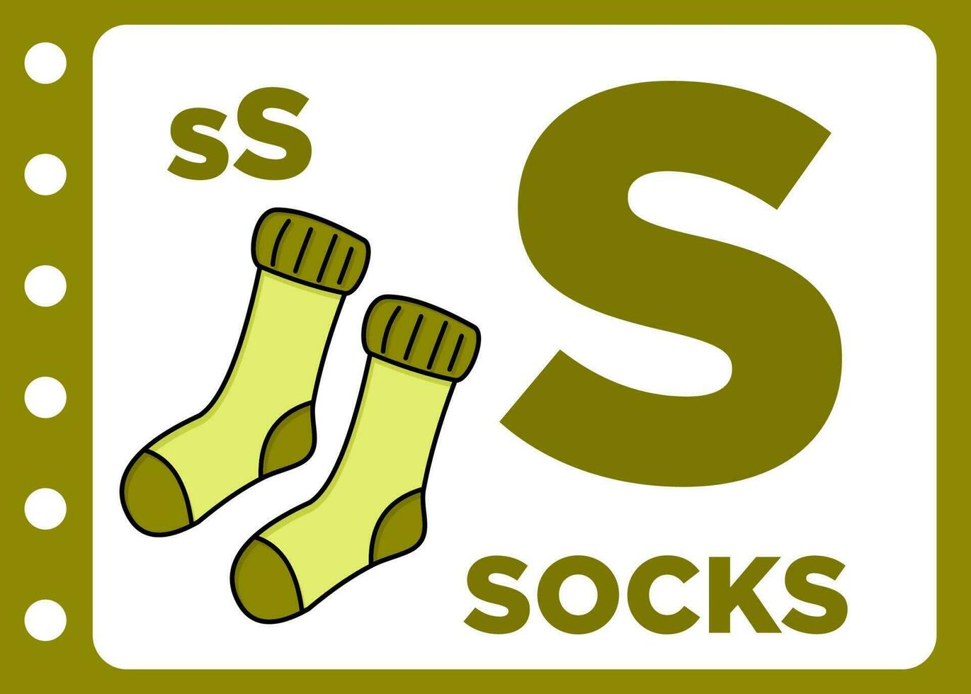 letter S is for socks. kids fun game vector