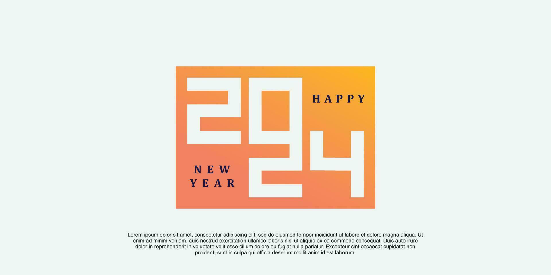 2024 contento nuevo año logo diseño 2024 número vector ilustración