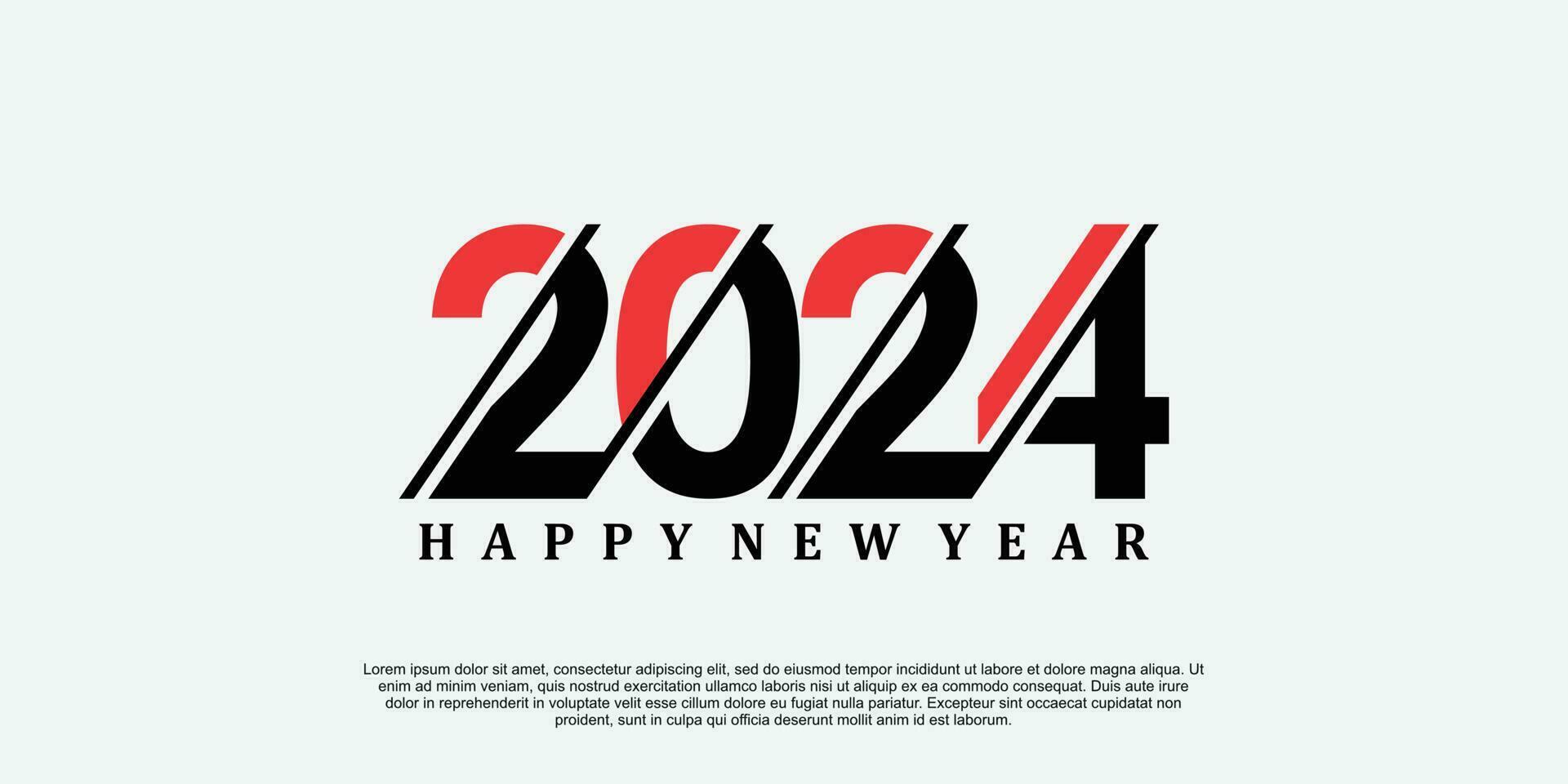 2024 happy new year logo design 2024 number vector illustration
