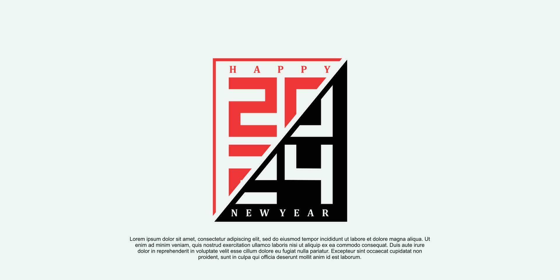 2024 happy new year logo design 2024 number vector illustration