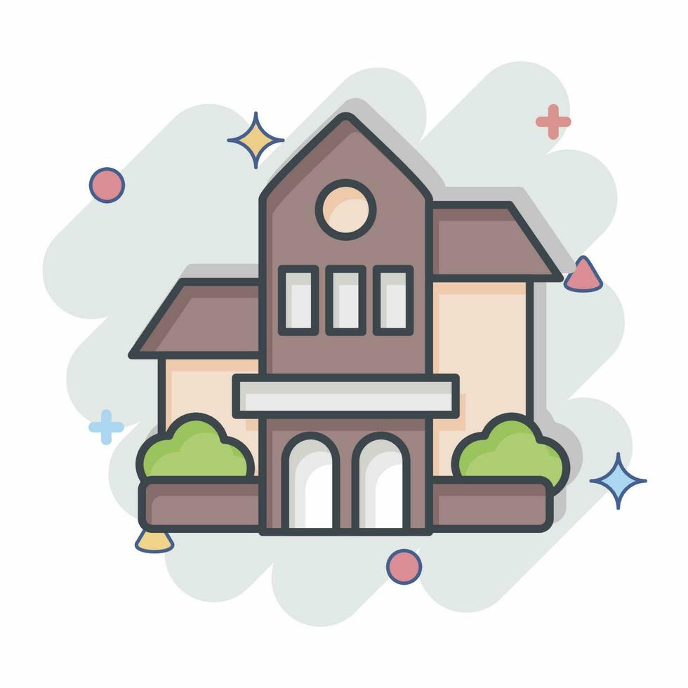 Icon Bishop Museum. related to Hawaii symbol. comic style. simple design  editable. vector 24129008 Vector Art at Vecteezy