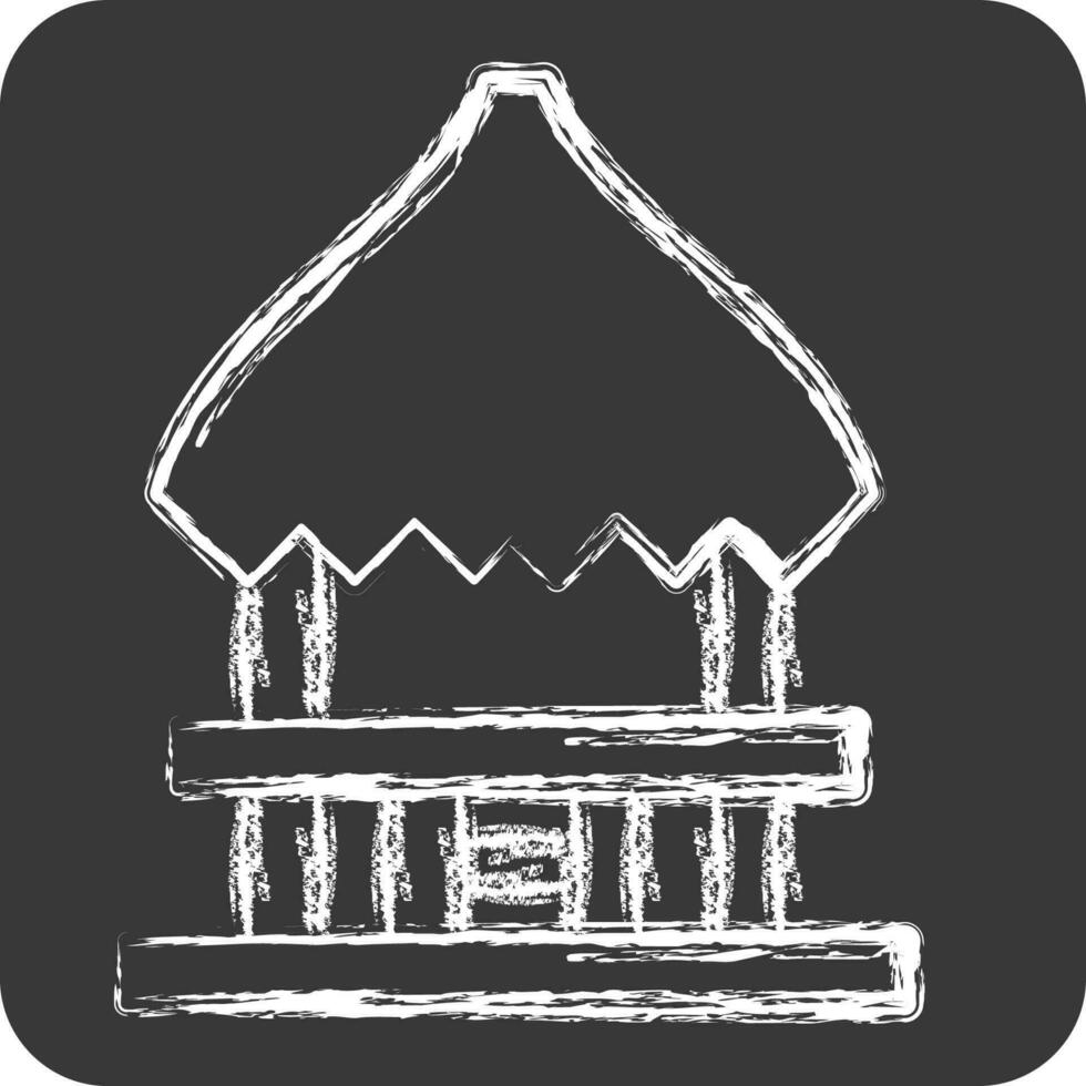 Icon Pavilion Cottage. related to Hawaii symbol. chalk Style. simple design editable. vector