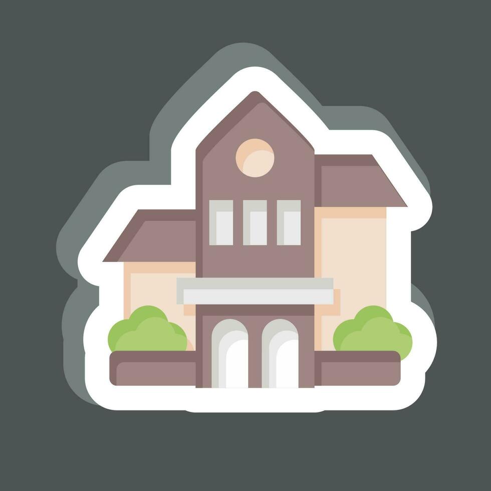 Sticker Bishop Museum. related to Hawaii symbol. simple design editable. vector