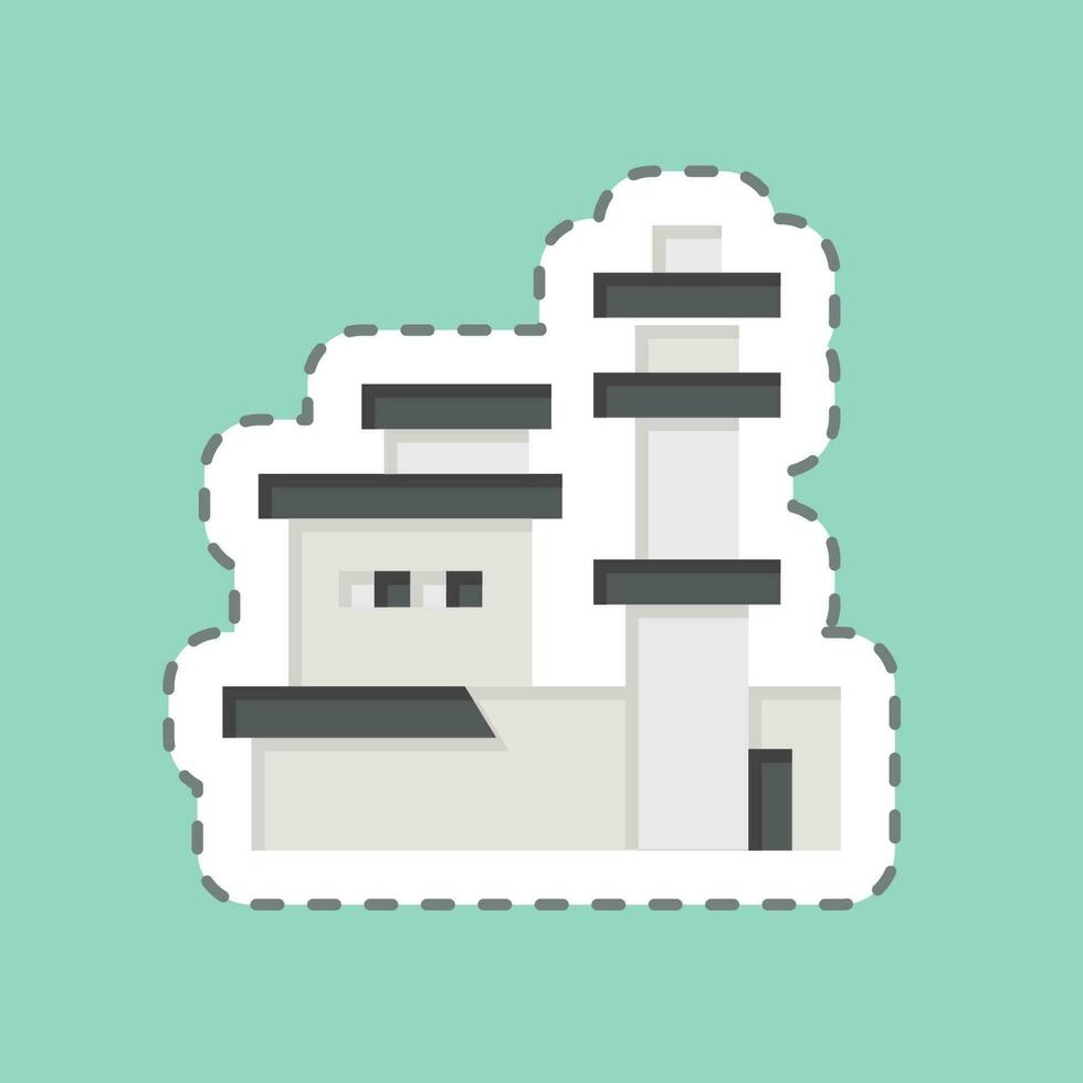 Sticker line cut Pacific Harbor Aviation Museum. related to Hawaii symbol. simple design editable. vector