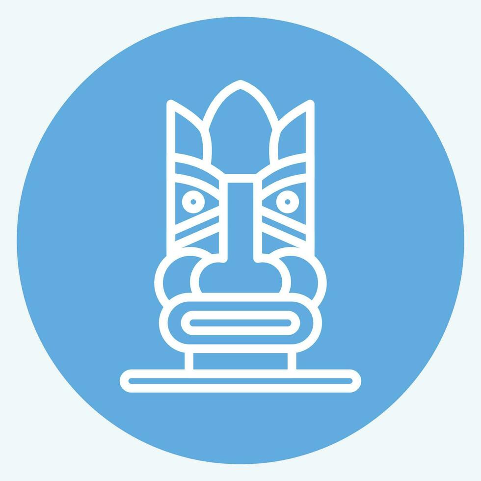 Icon Hawaiian Statue. related to Hawaii symbol. blue eyes style. simple design editable. vector