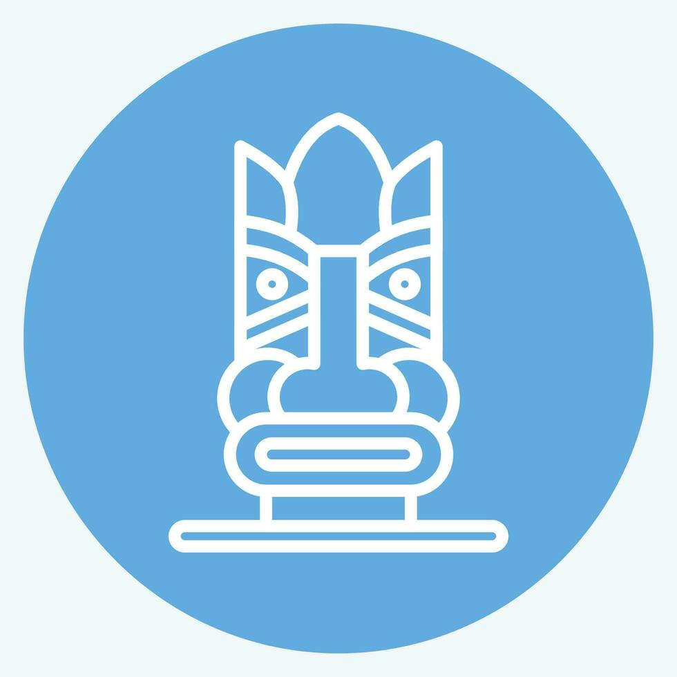 icono hawaiano estatua. relacionado a Hawai símbolo. azul ojos estilo. sencillo diseño editable. vector