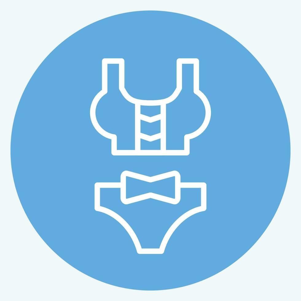 Icon Bikini. related to Hawaii symbol. blue eyes style. simple design editable. vector