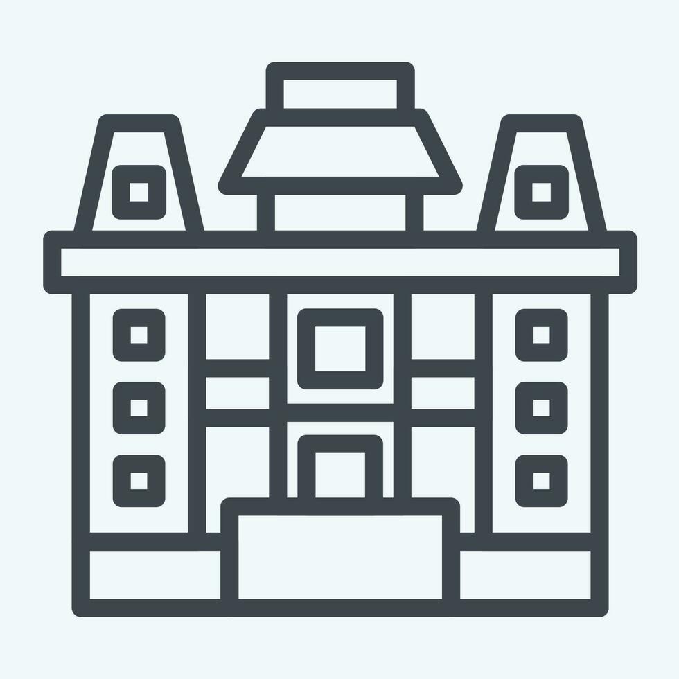 Icon Iolani Place. related to Hawaii symbol. line style. simple design editable. vector