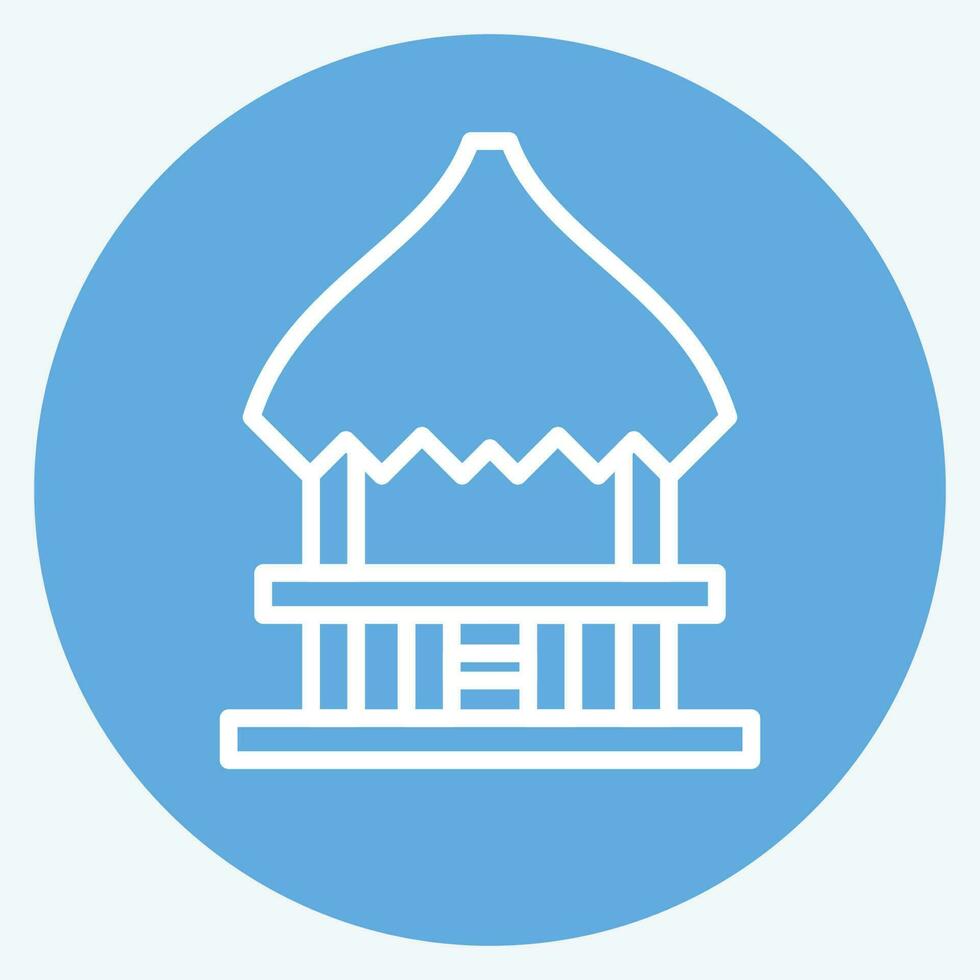 Icon Pavilion Cottage. related to Hawaii symbol. blue eyes style. simple design editable. vector