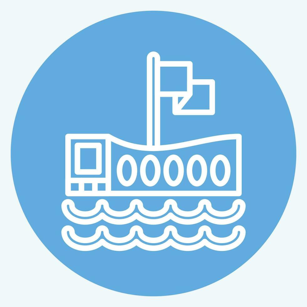 Icon USS Arizona Memorial. related to Hawaii symbol. blue eyes style. simple design editable. vector