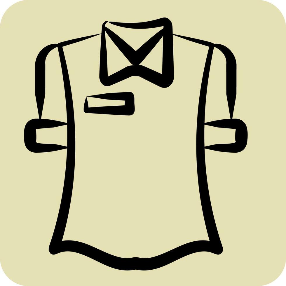 Icon Shirt. related to Hawaii symbol. hand drawn style. simple design editable. vector