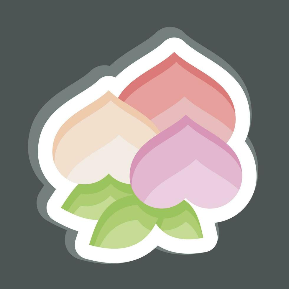 Sticker Peach. related to Chinese New Year symbol. simple design editable vector