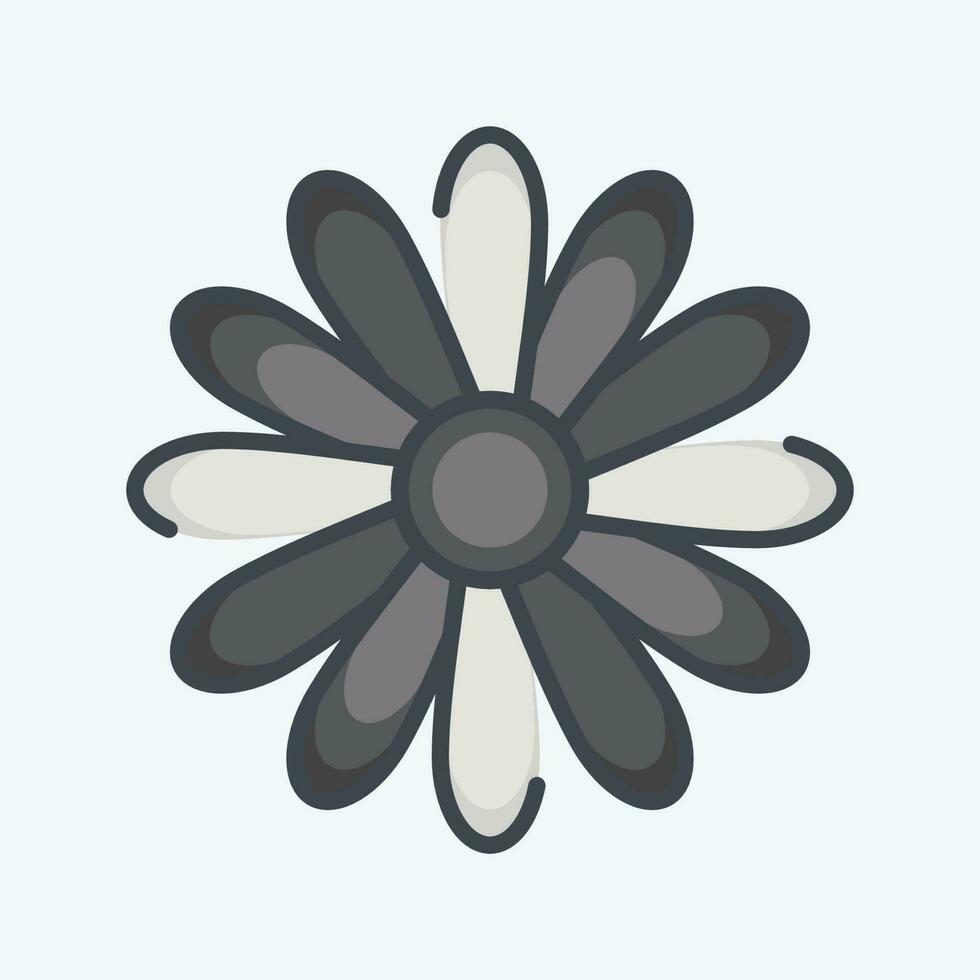Icon Dahlia. related to Flowers symbol. doodle style. simple design editable. simple illustration vector