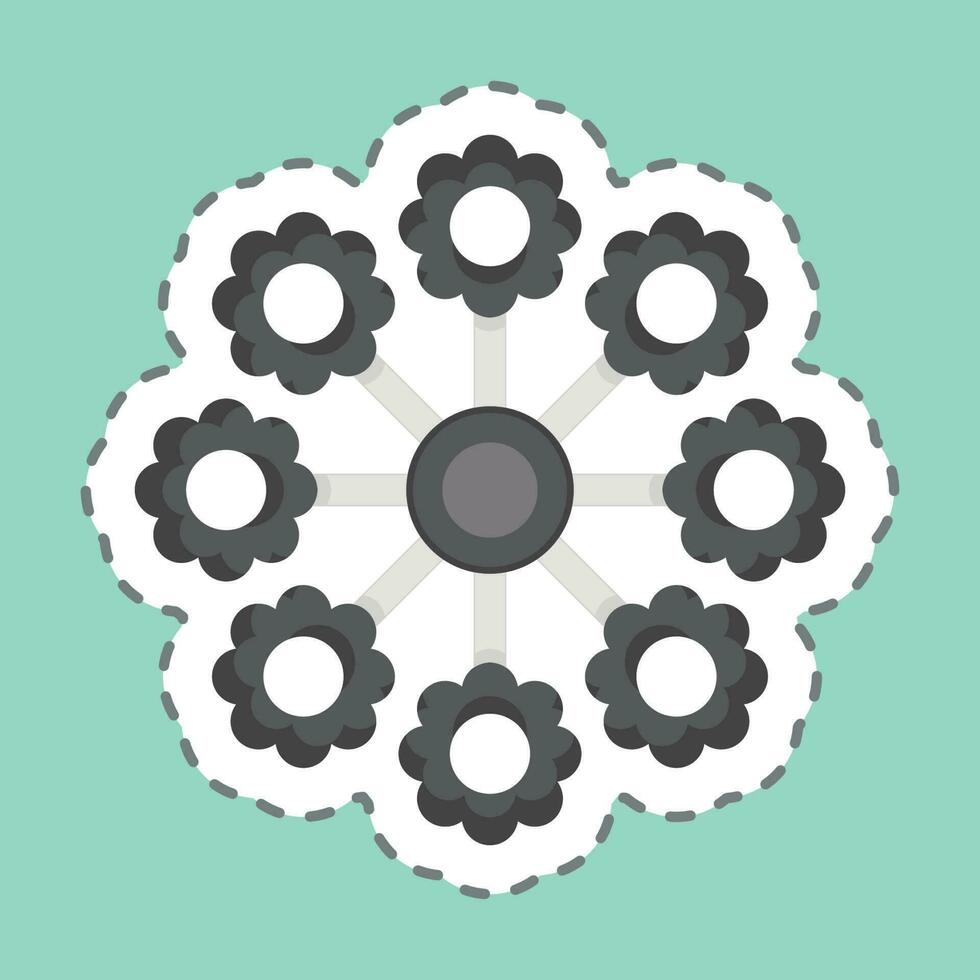 Sticker line cut Lantanas. related to Flowers symbol. simple design editable. simple illustration vector