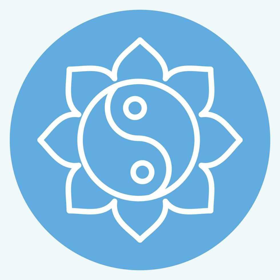 Icon Yin Yang. related to Chinese New Year symbol. blue eyes style. simple design editable vector