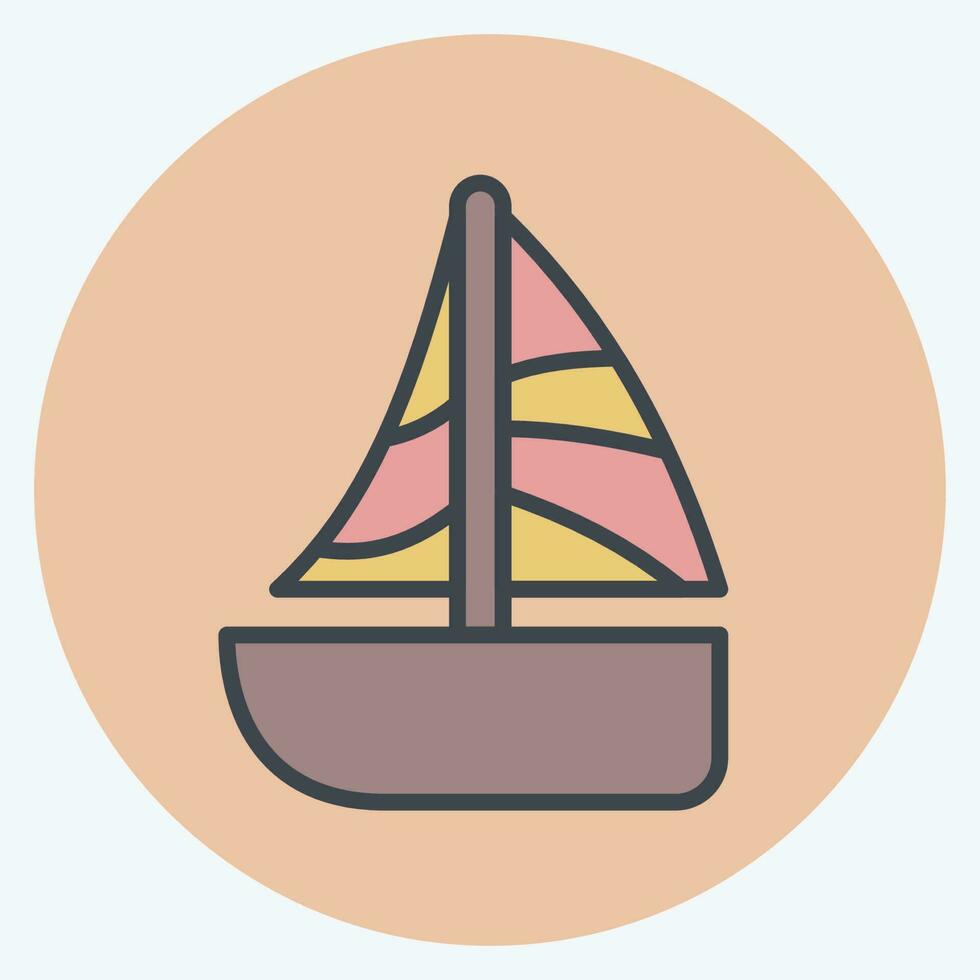 Icon Sailing. related to Hawaii symbol. color mate style. simple design editable. vector