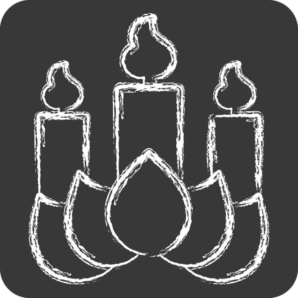 Icon Candle. related to Chinese New Year symbol. chalk Style. simple design editable vector