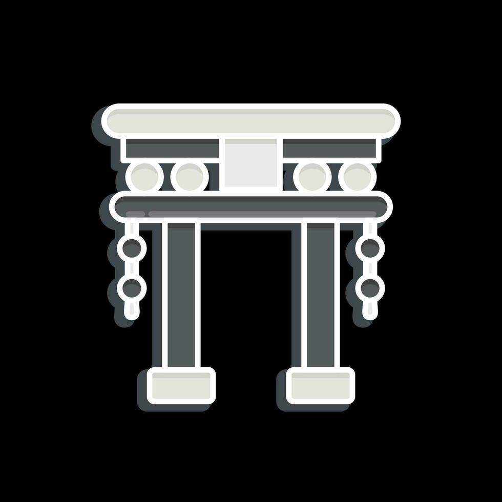 Icon Torii Gate. related to Chinese New Year symbol. glossy style. simple design editable vector