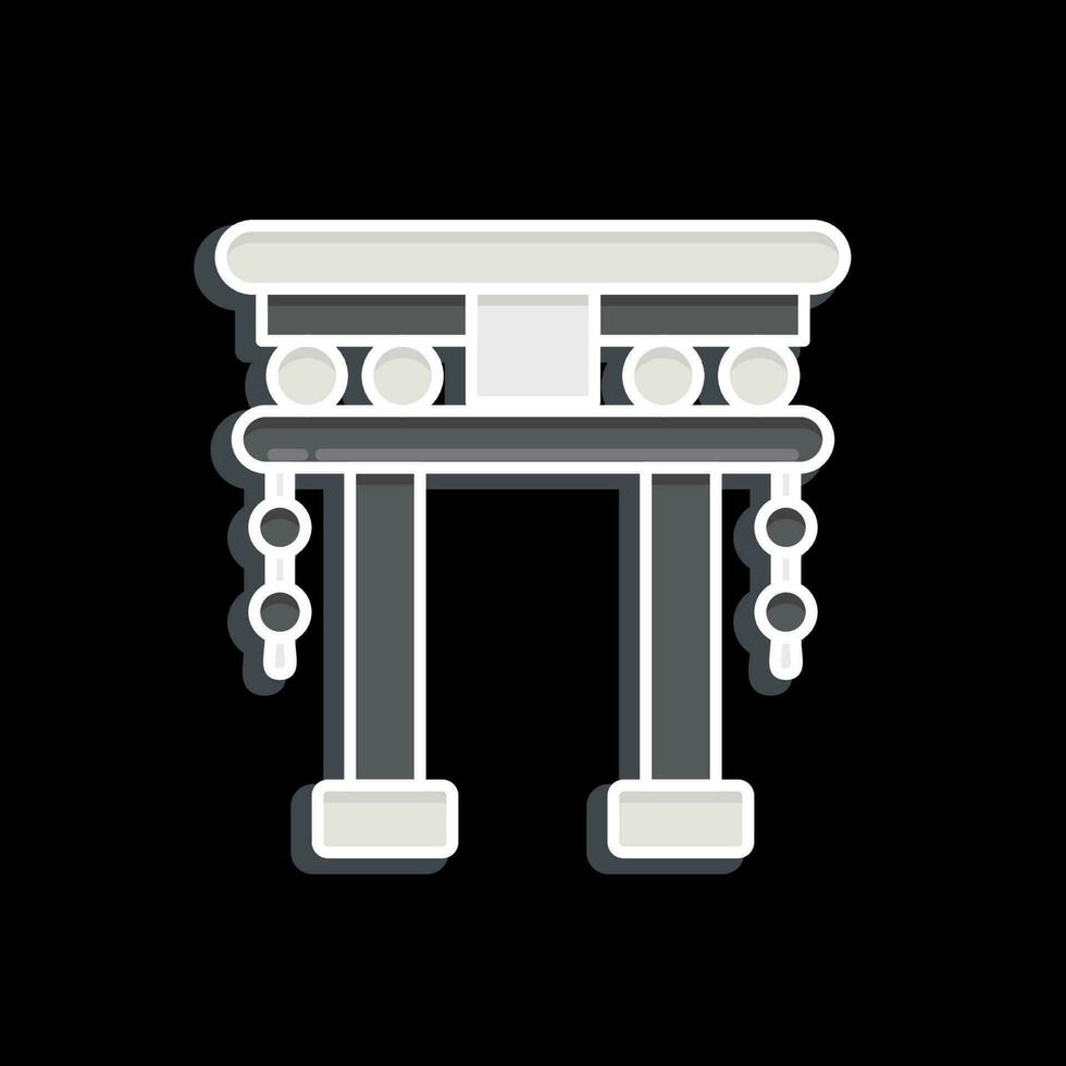 icono torii puerta. relacionado a chino nuevo año símbolo. lustroso estilo. sencillo diseño editable vector