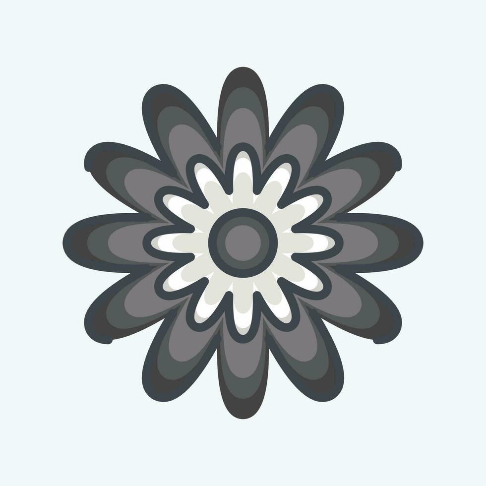 Icon Zinnia. related to Flowers symbol. doodle style. simple design editable. simple illustration vector