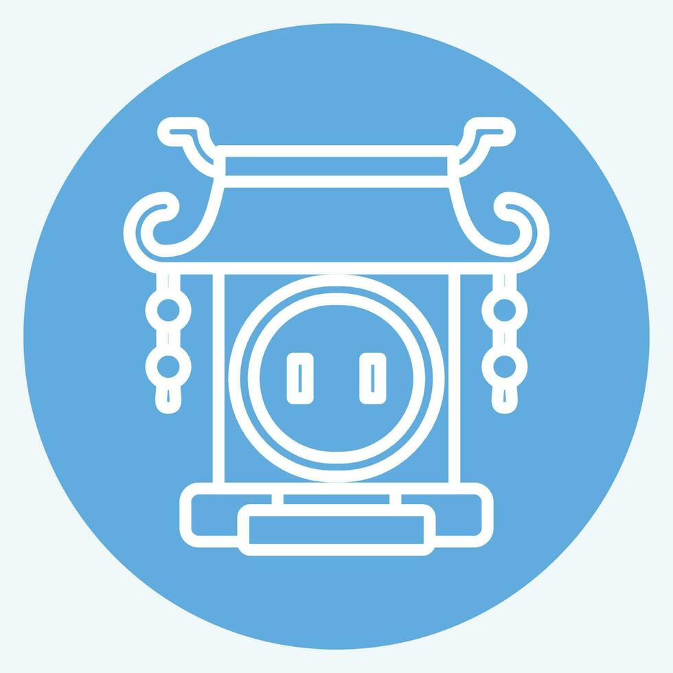 icono puerta. relacionado a chino nuevo año símbolo. azul ojos estilo. sencillo diseño editable vector