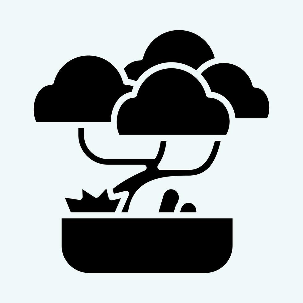 Icon Bonsai. related to Chinese New Year symbol. glyph style. simple design editable vector