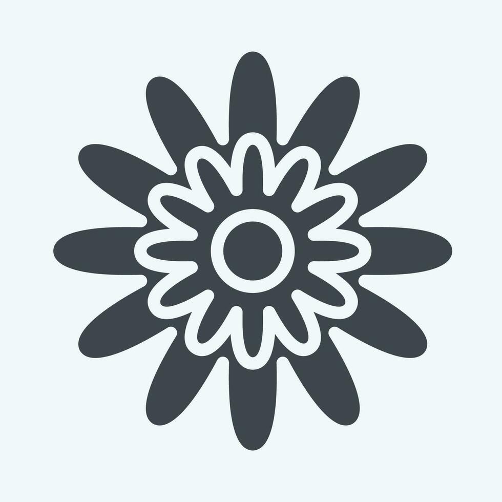 Icon Zinnia. related to Flowers symbol. glyph style. simple design editable. simple illustration vector