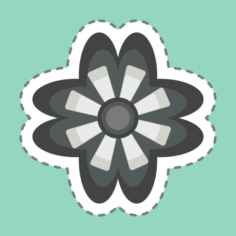 Sticker line cut Violet. related to Flowers symbol. simple design editable. simple illustration vector