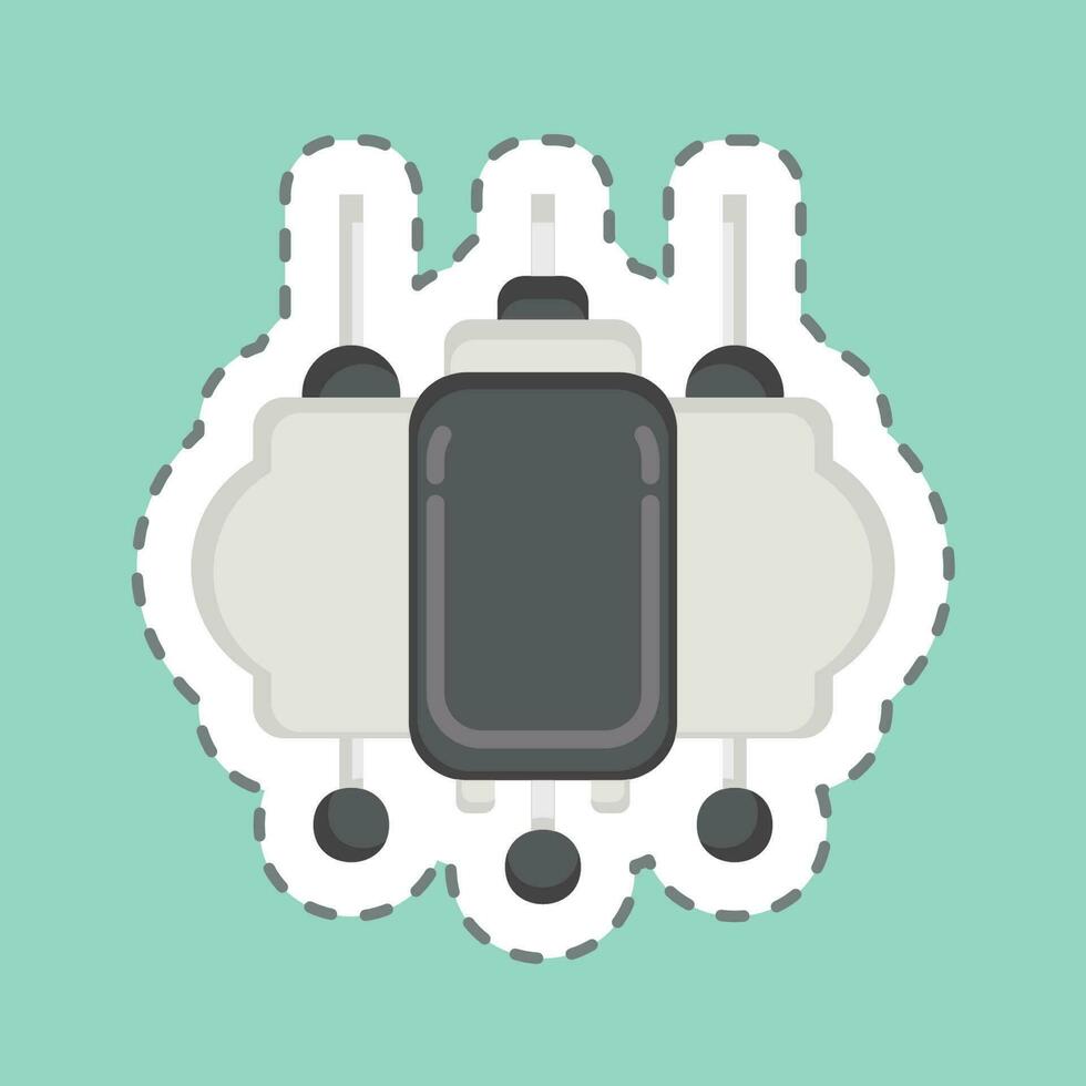 Sticker line cut Lantern. related to Chinese New Year symbol. simple design editable vector