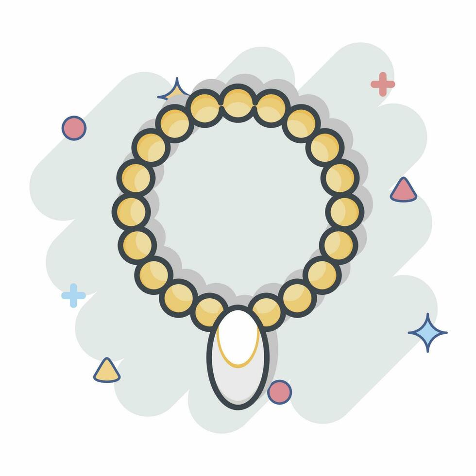 Icon Necklace. related to Hawaii symbol. comic style. simple design editable. vector