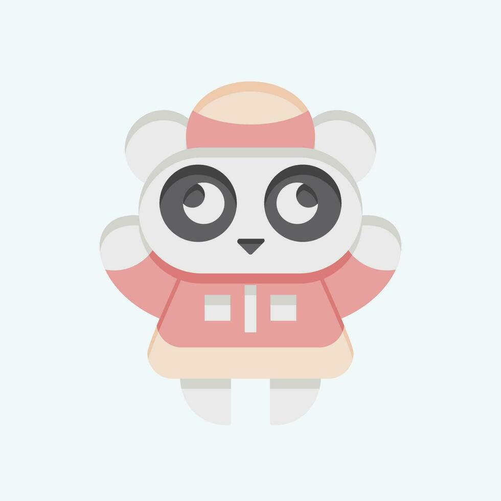 Icon Panda. related to Chinese New Year symbol. flat style. simple design editable vector