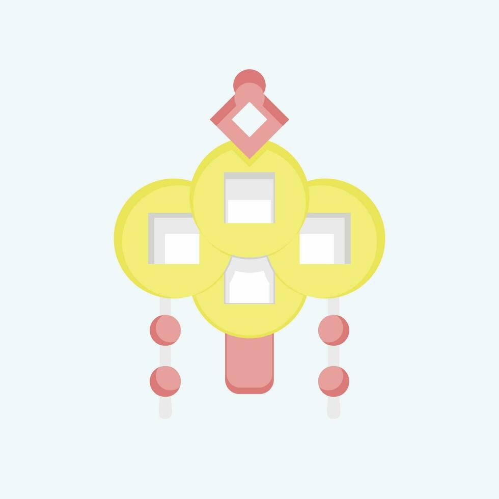 Icon Amulet. related to Chinese New Year symbol. flat style. simple design editable vector