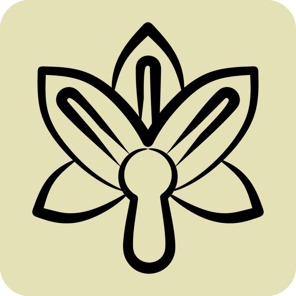 Icon Orchid. related to Flowers symbol. hand drawn style. simple design editable. simple illustration vector