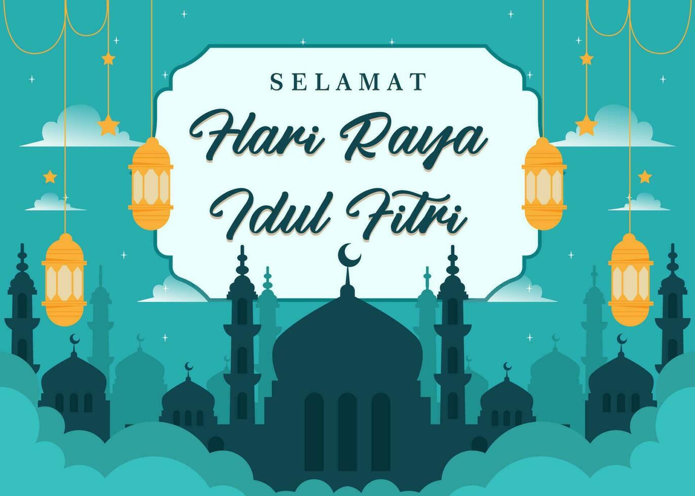 Eid al-fitr vector background. Islamic illustration for holiday background. Fit for banner, backdrop, greeting card, cover. Vector eps 10.