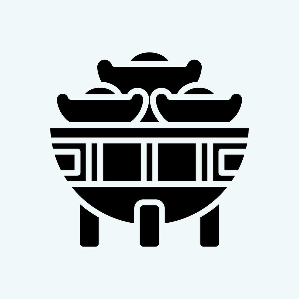 Icon Bowl. related to Chinese New Year symbol. glyph style. simple design editable vector