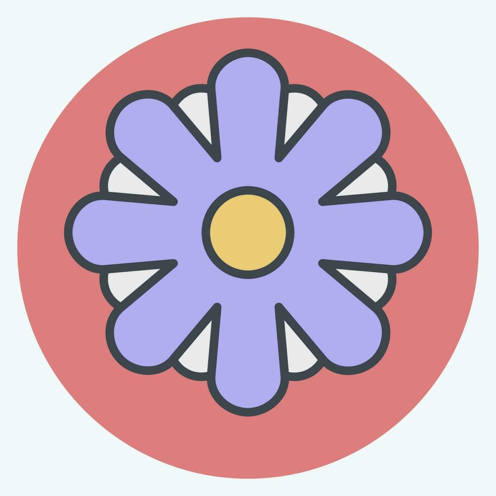 Icon Aster. related to Flowers symbol. color mate style. simple design editable. simple illustration vector
