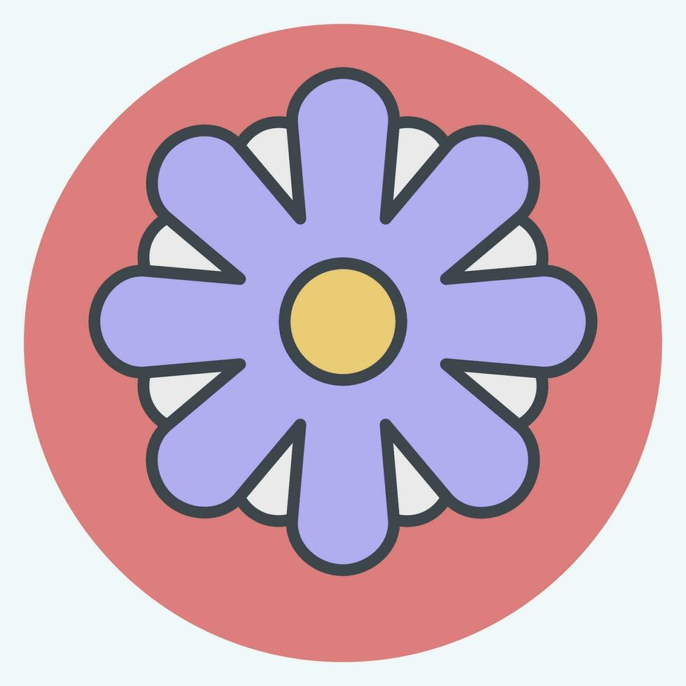 Icon Aster. related to Flowers symbol. color mate style. simple design editable. simple illustration vector