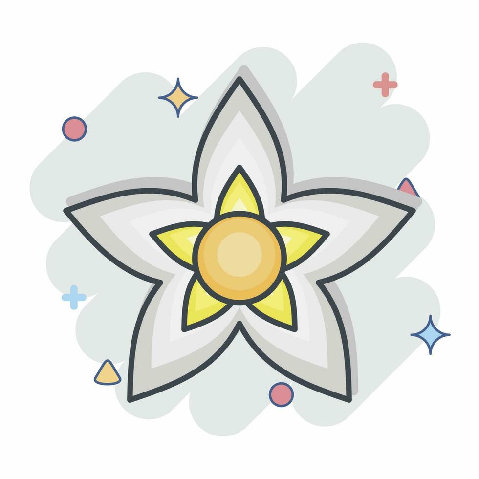 Icon Jasmine. related to Flowers symbol. comic style. simple design editable. simple illustration vector