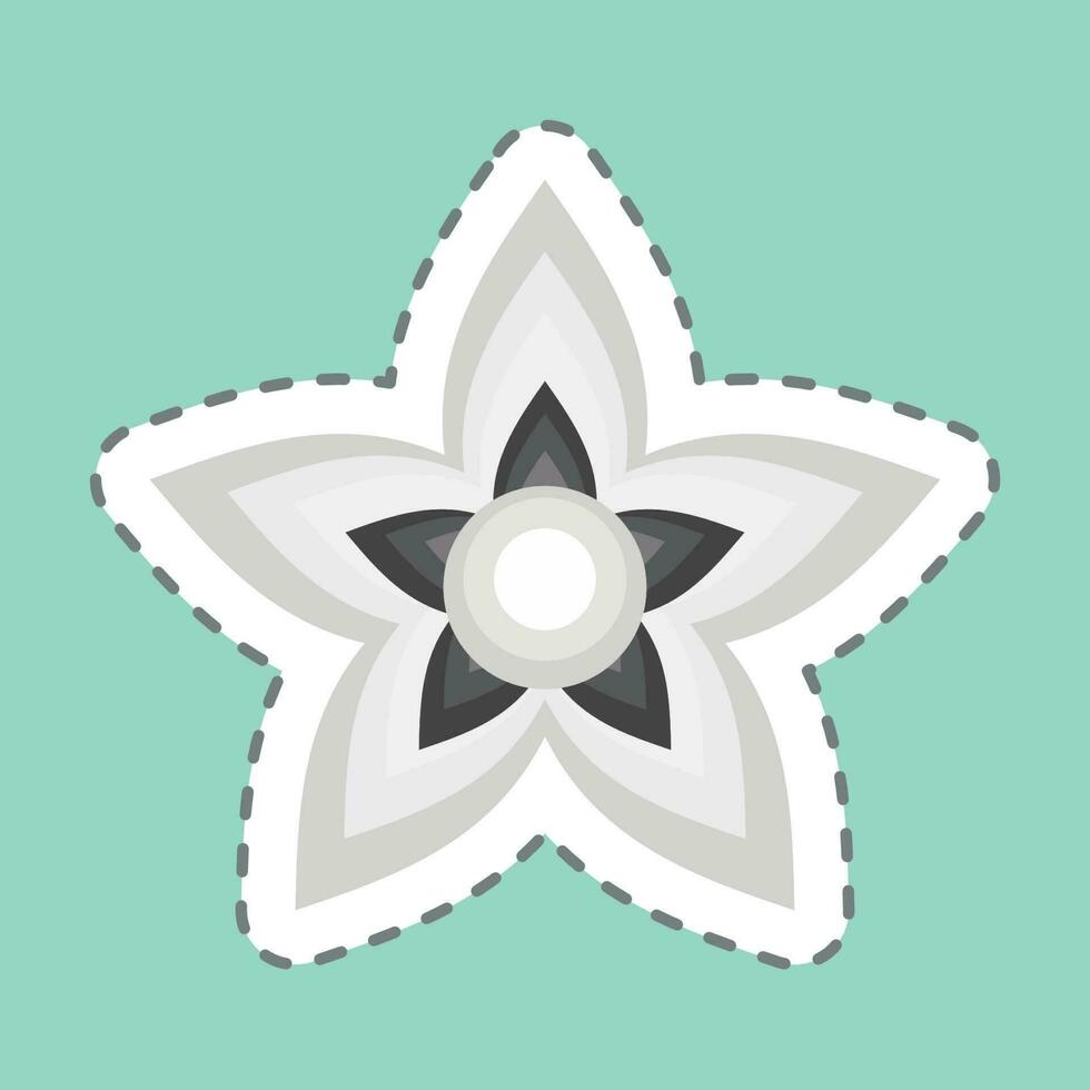 Sticker line cut Jasmine. related to Flowers symbol. simple design editable. simple illustration vector